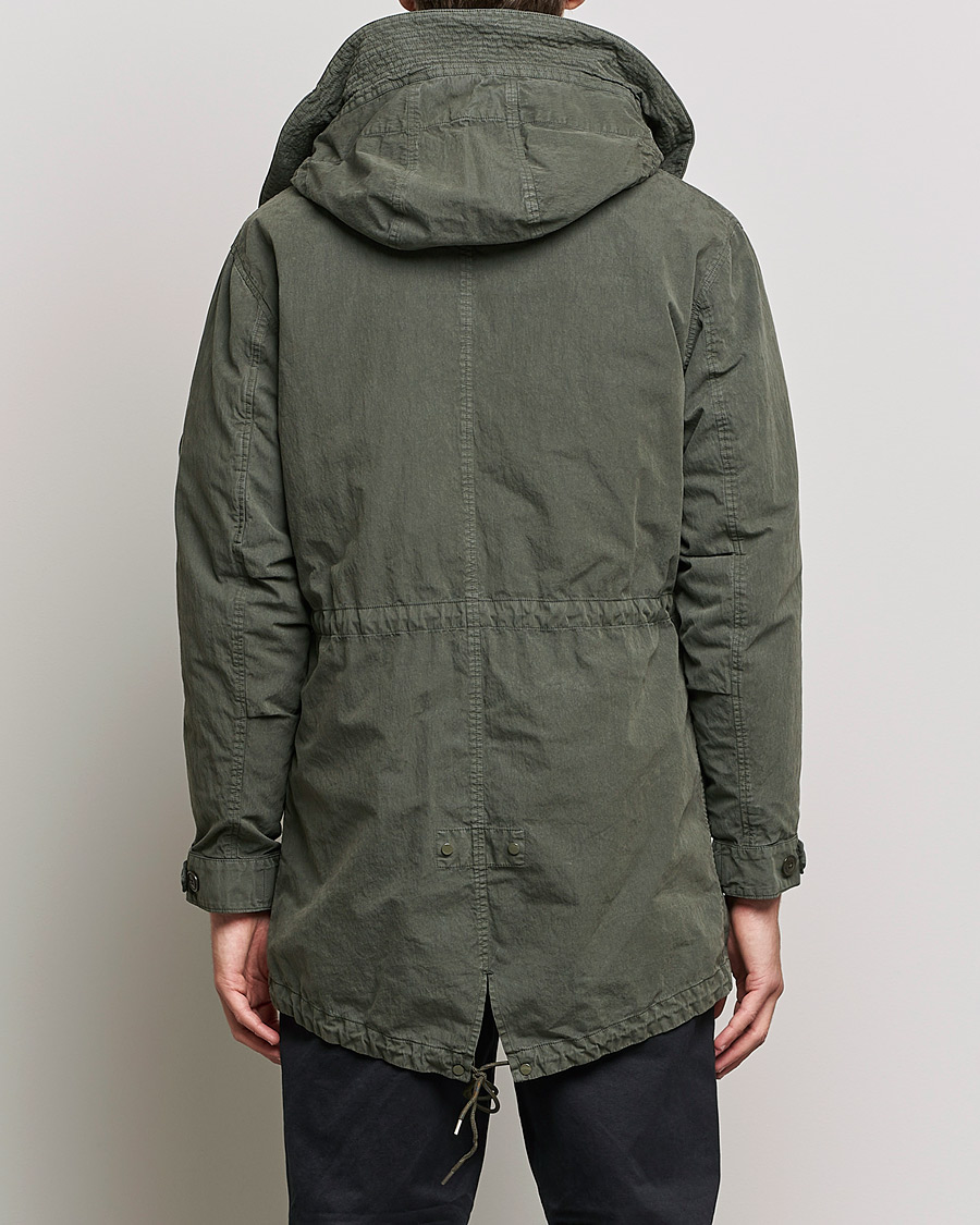 Men | Coats & Jackets | C.P. Company | 50 Fili Garment Dyed Cotton/Nylon 2 in 1 Parka Green