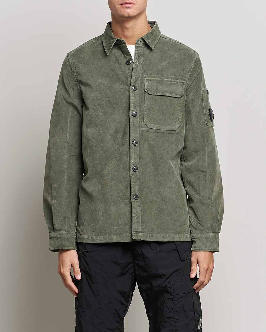Men | Shirts | C.P. Company | Corduroy Lens Overshirt Olive