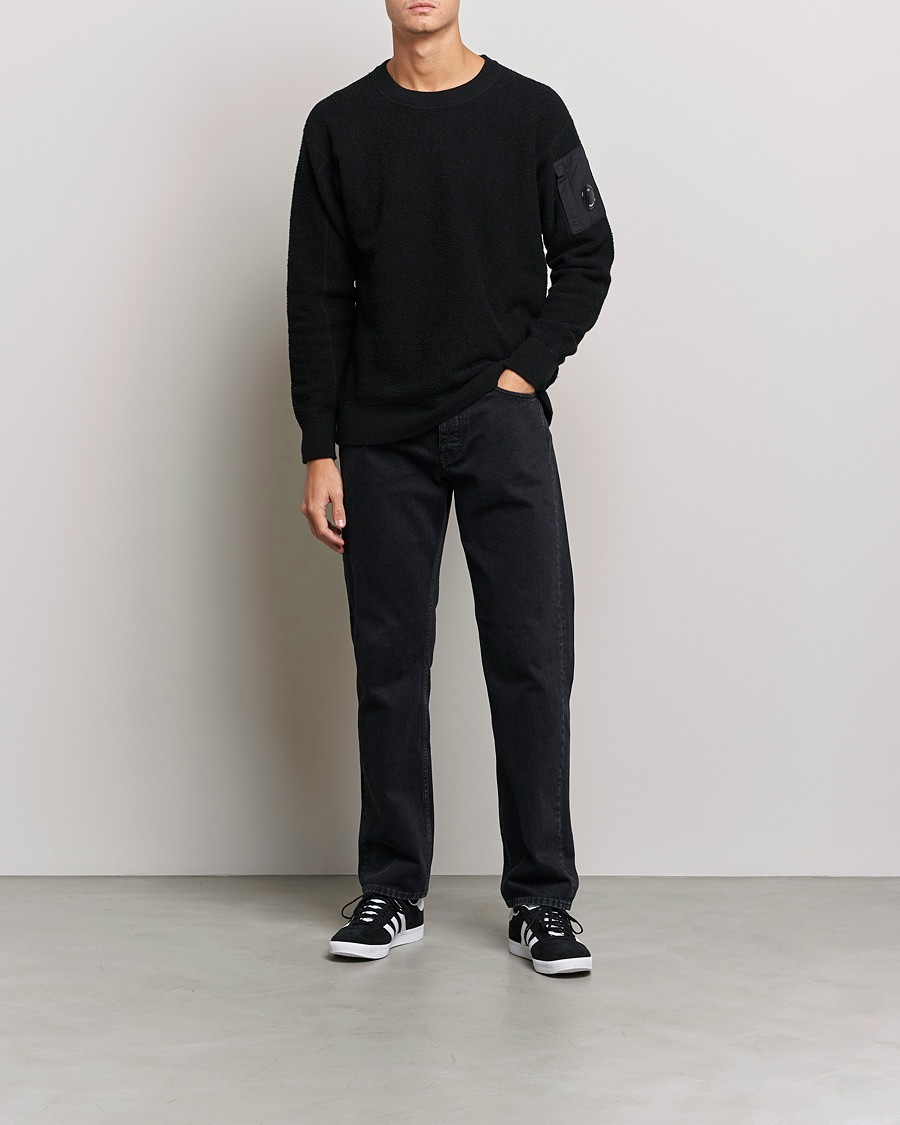 Men | Sweaters & Knitwear | C.P. Company | Structured Lambswool Lens Roundneck Black