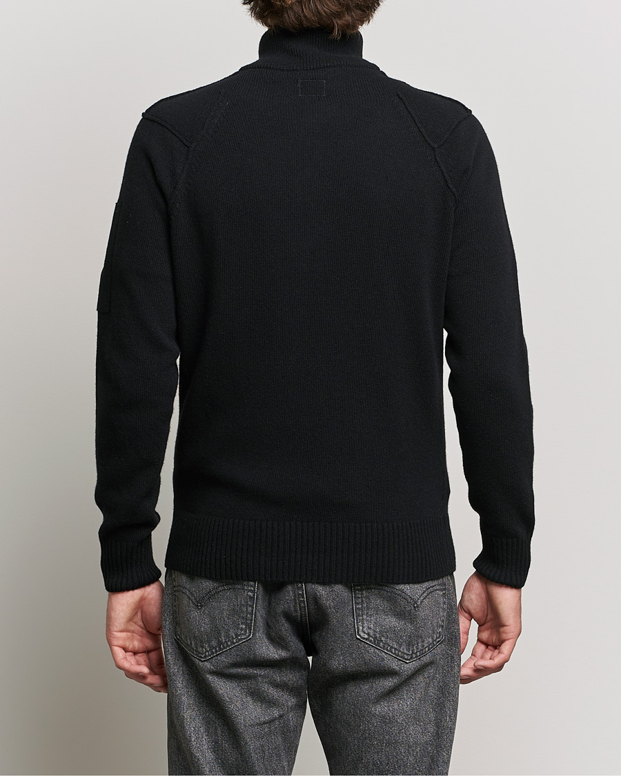 Men | Sweaters & Knitwear | C.P. Company | Lambswool Lens Half Zip Black