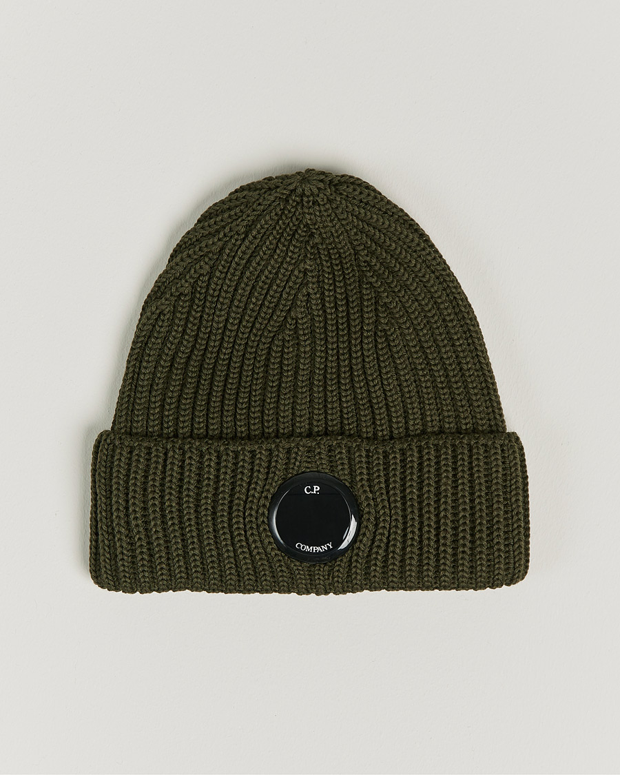 Men | C.P. Company Knitted Merino Lens Beanie Dark Green | C.P. Company | Knitted Merino Lens Beanie Dark Green