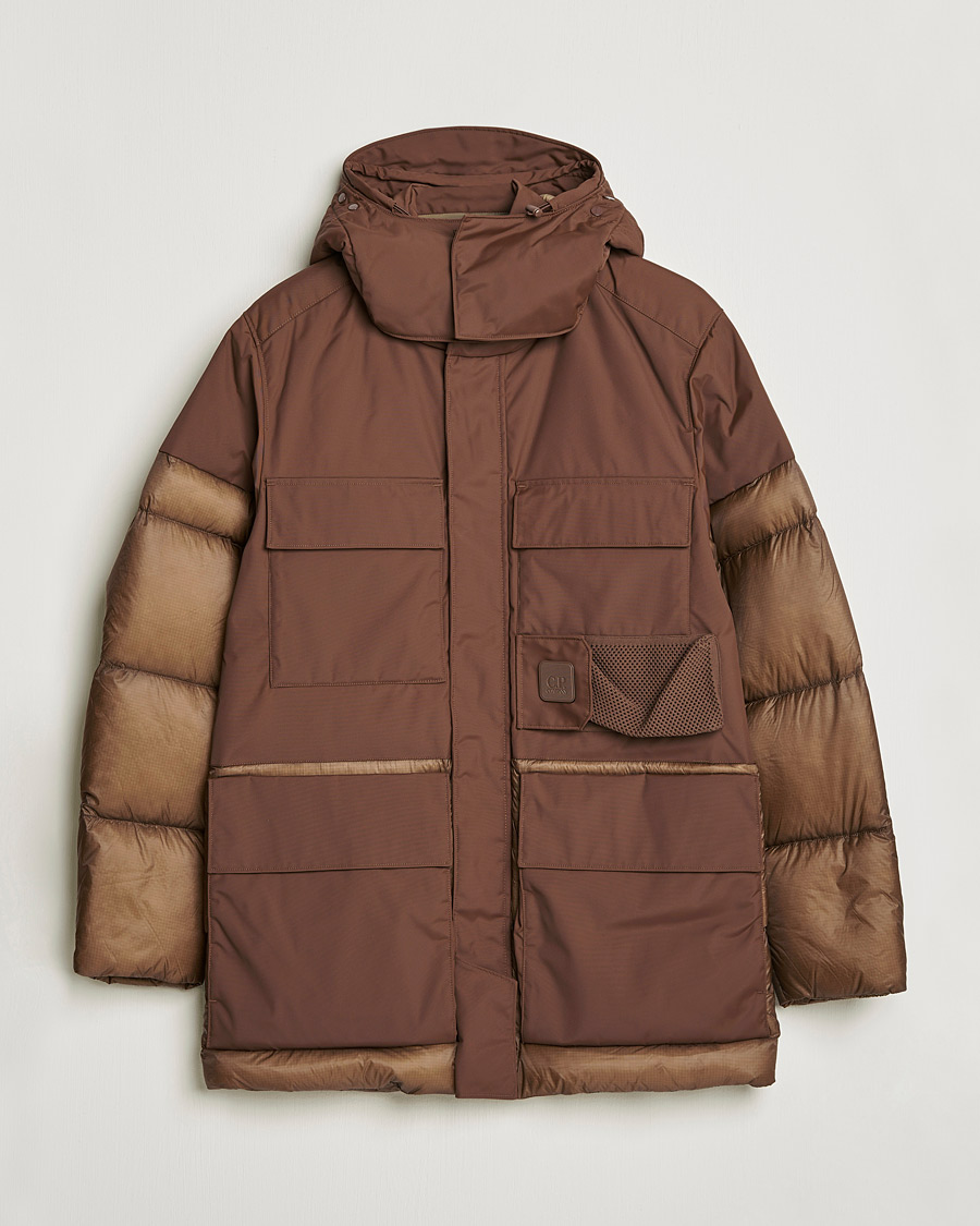 Men | Coats & Jackets | C.P. Company | Metropolis Dynatec Mixed Padded Parka Brown