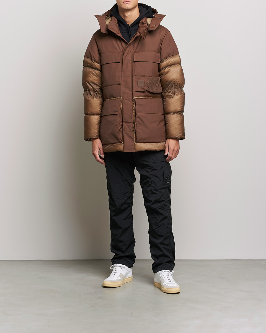 Men | Coats & Jackets | C.P. Company | Metropolis Dynatec Mixed Padded Parka Brown