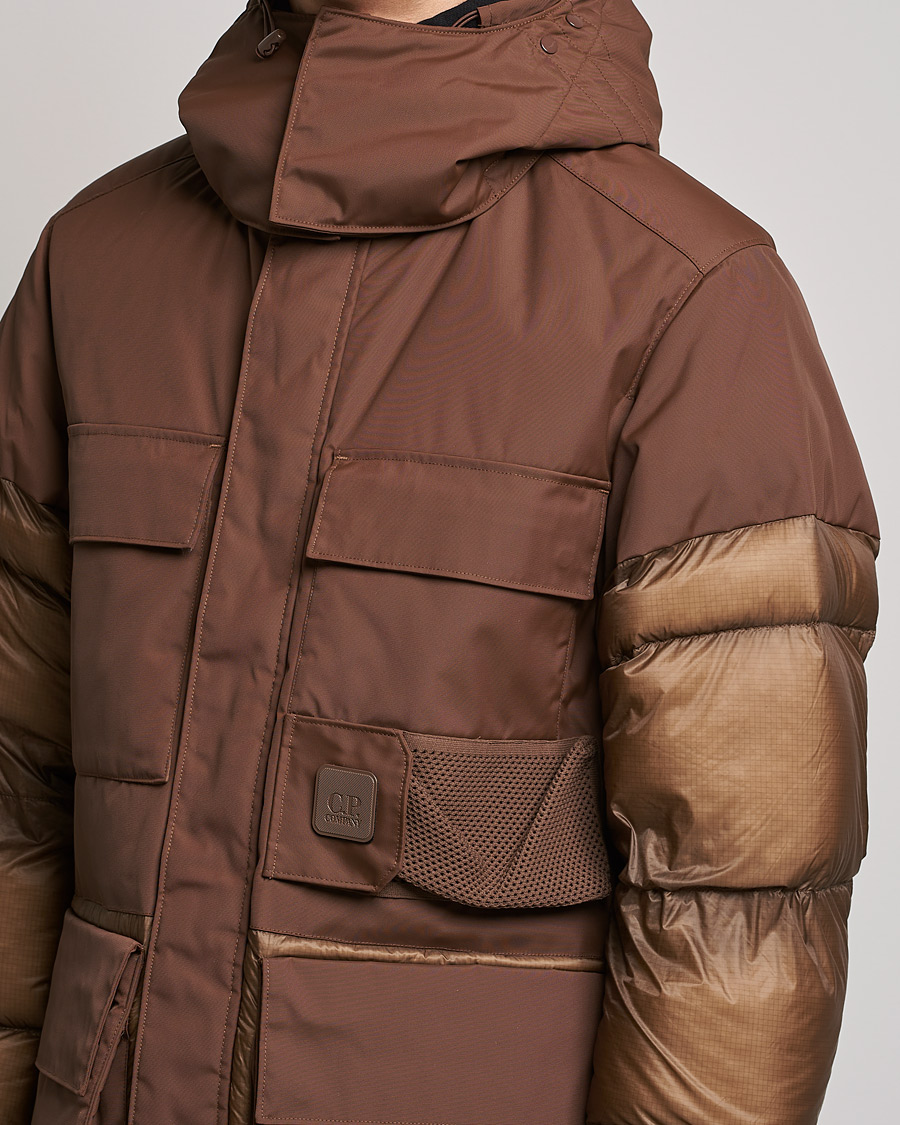 Men | Coats & Jackets | C.P. Company | Metropolis Dynatec Mixed Padded Parka Brown