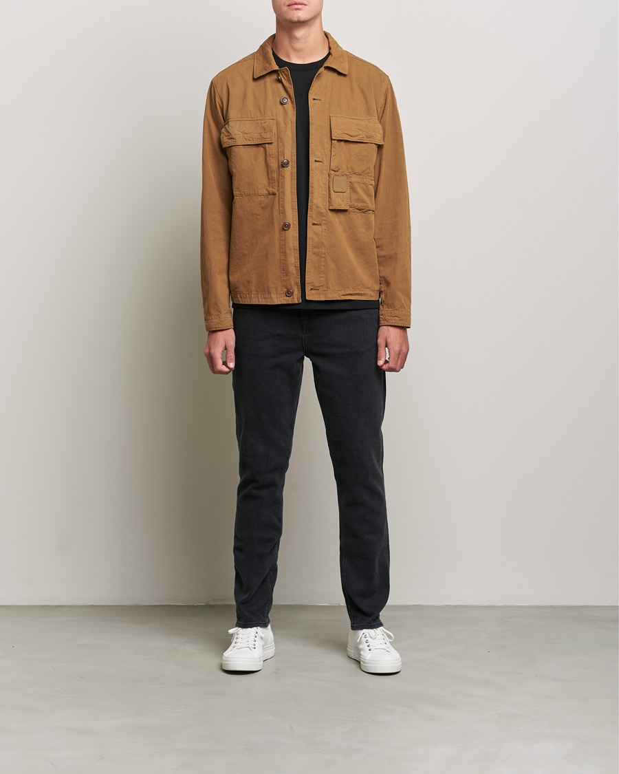Men | Shirts | C.P. Company | Metropolis Micro Reps Diamond Peach Overshirt Khaki