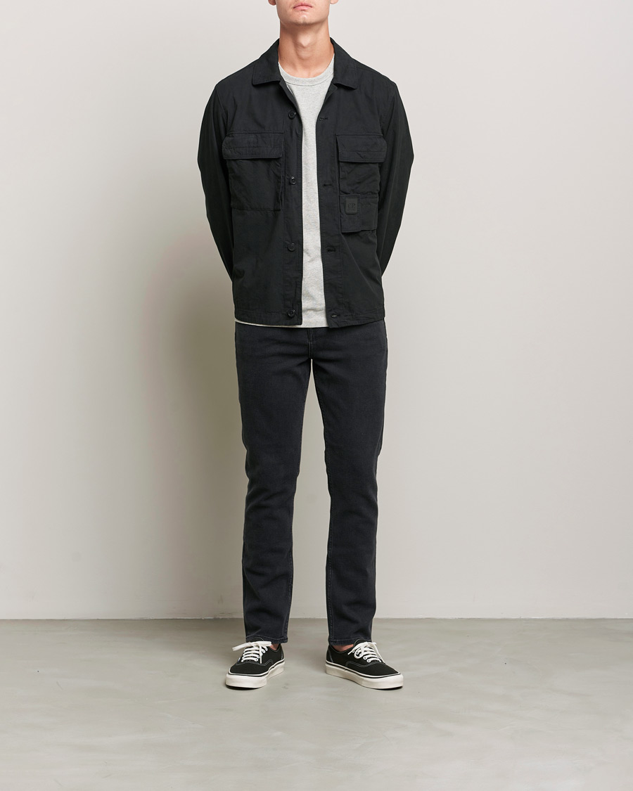 Men | Shirts | C.P. Company | Metropolis Micro Reps Diamond Peach Overshirt Black