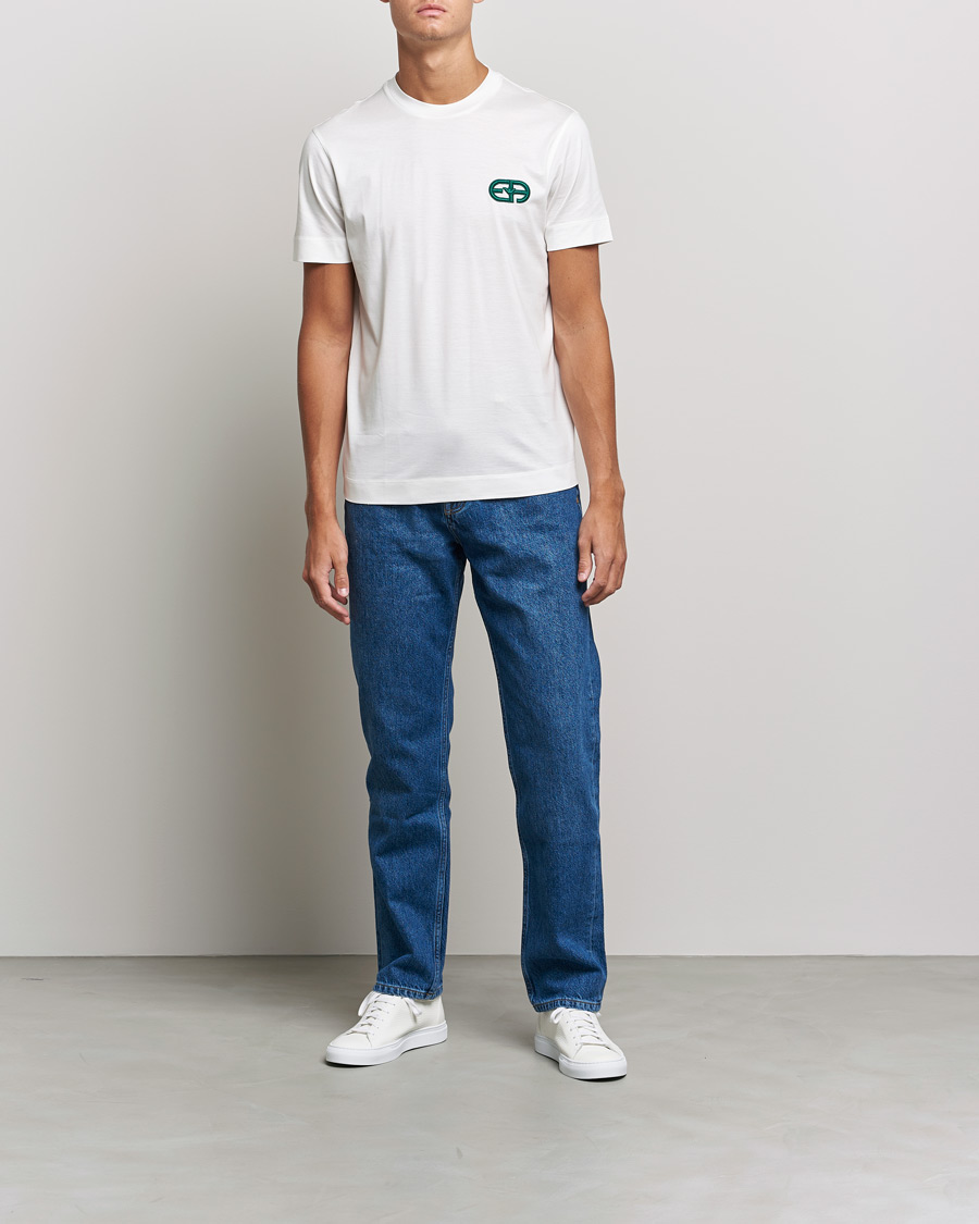 Men | T-Shirts | Emporio Armani | Cotton Tencel Tee Creme