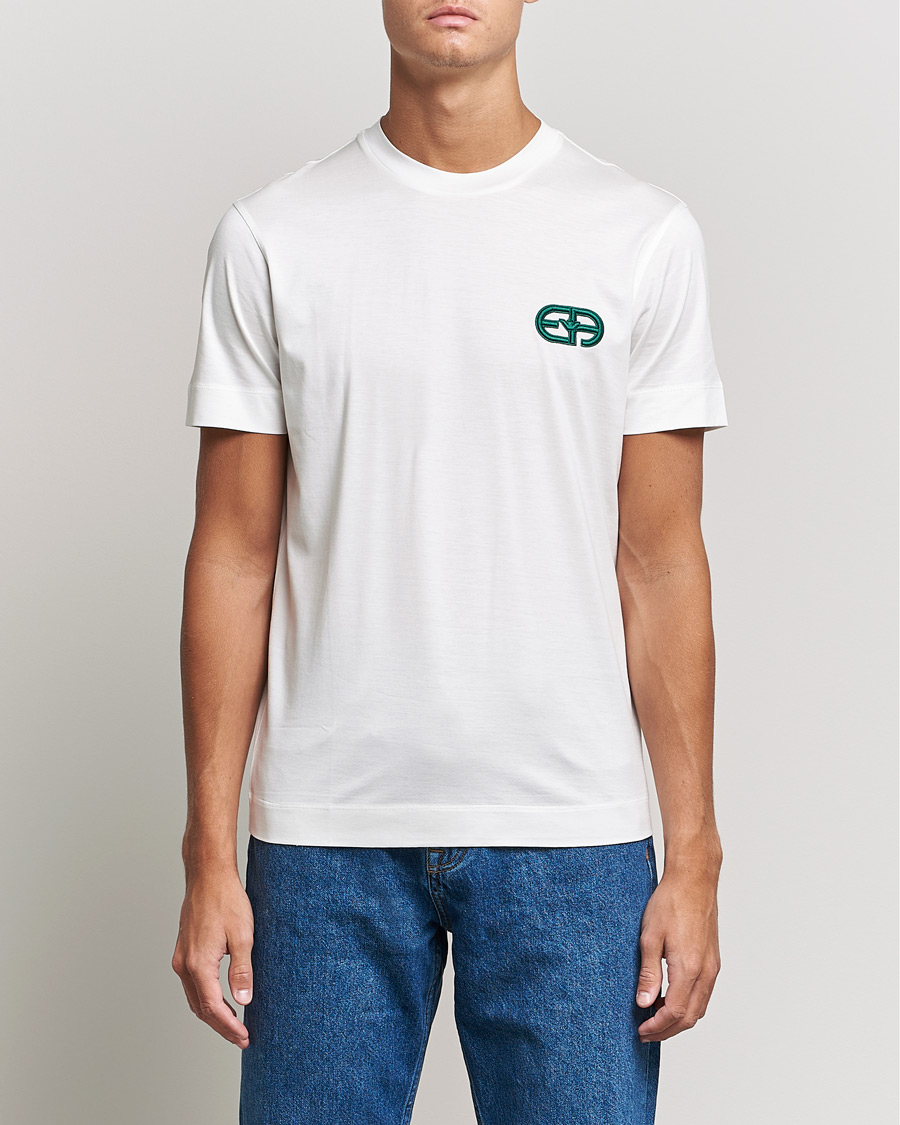 Men | T-Shirts | Emporio Armani | Cotton Tencel Tee Creme