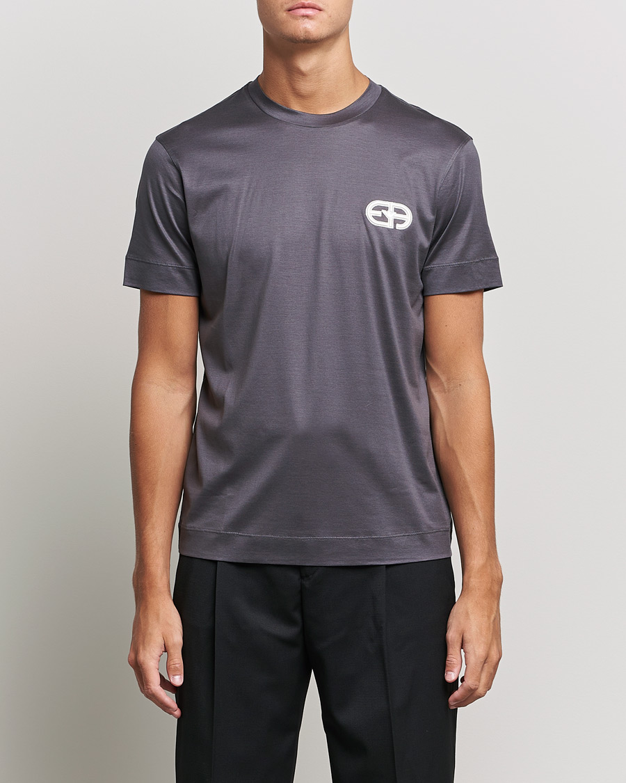 Men | T-Shirts | Emporio Armani | Cotton Tencel Tee Grey