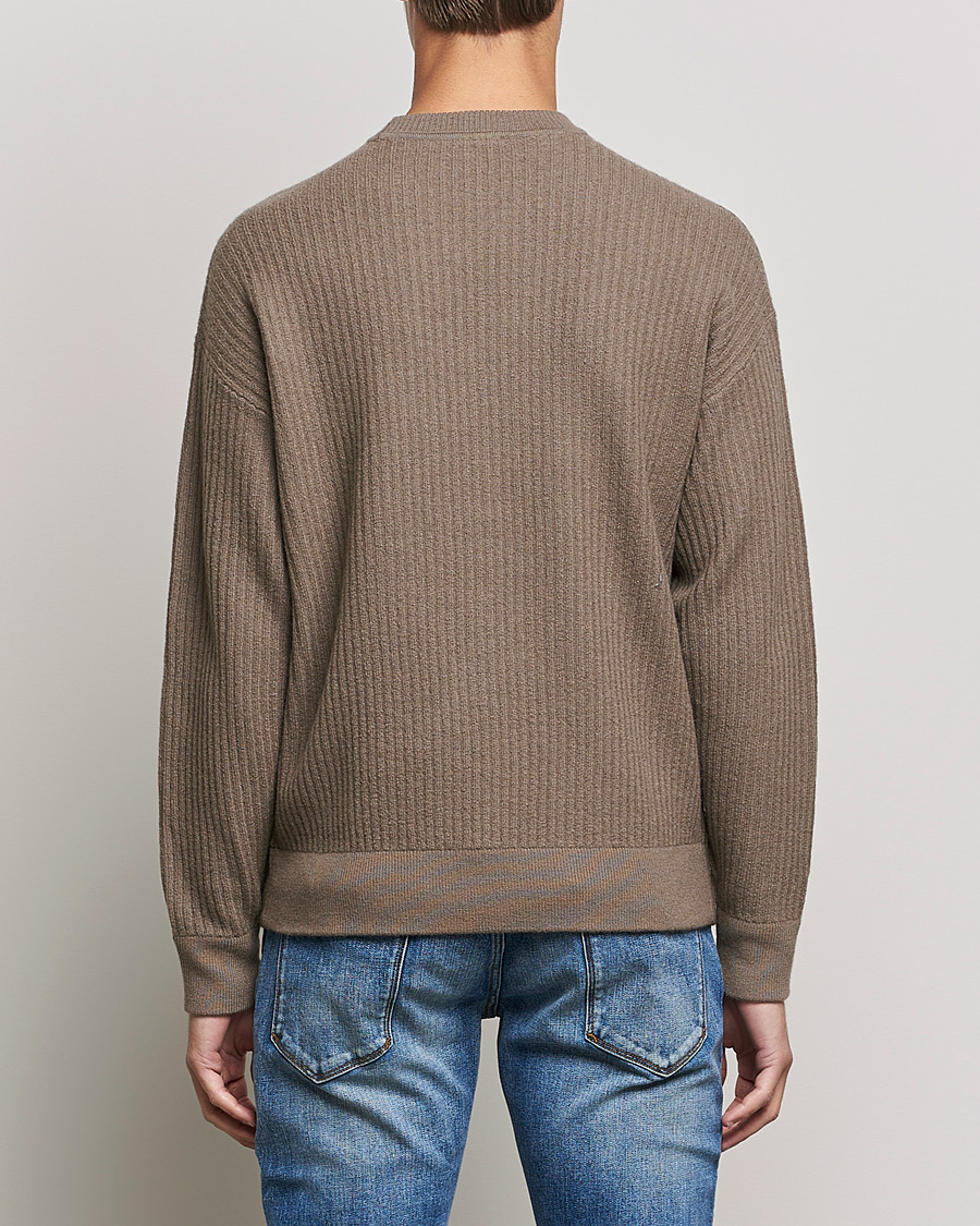Men | Sweaters & Knitwear | Emporio Armani | Wool Logo Sweater Camel