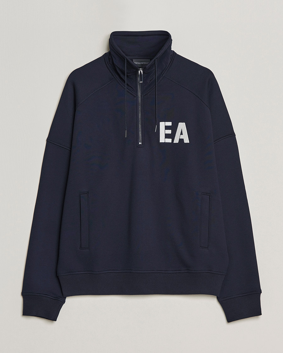 Men | Sweaters & Knitwear | Emporio Armani | Half Zip Sweater Navy