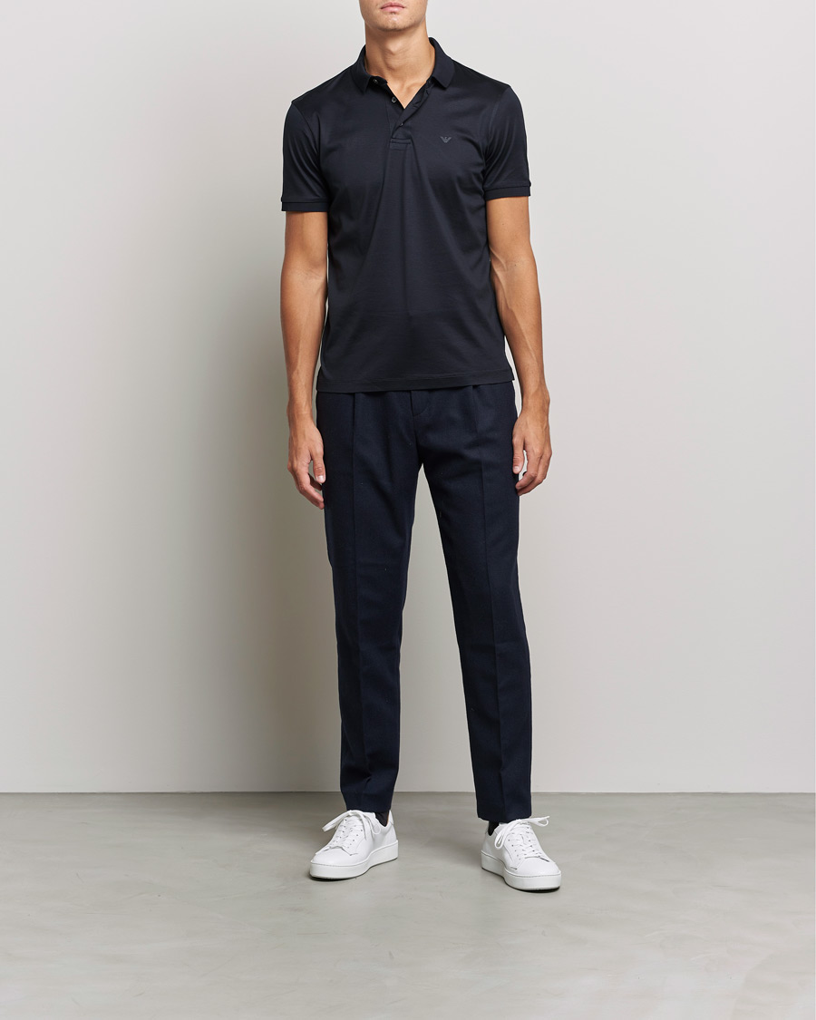 Men | Polo Shirts | Emporio Armani | Cotton Stretch  Pique Navy