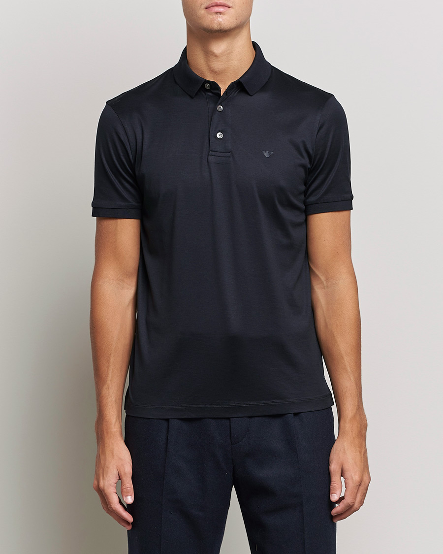 Men | Polo Shirts | Emporio Armani | Cotton Stretch  Pique Navy