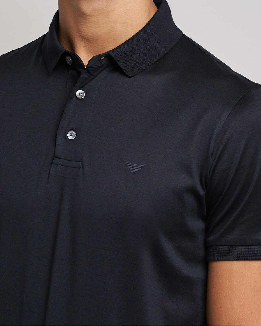 Men | Polo Shirts | Emporio Armani | Cotton Stretch  Pique Navy