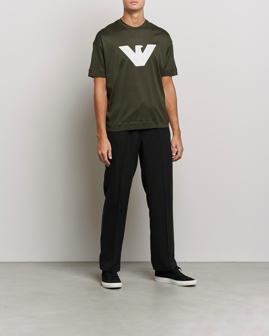 Men | T-Shirts | Emporio Armani | Logo Cotton Tee Green