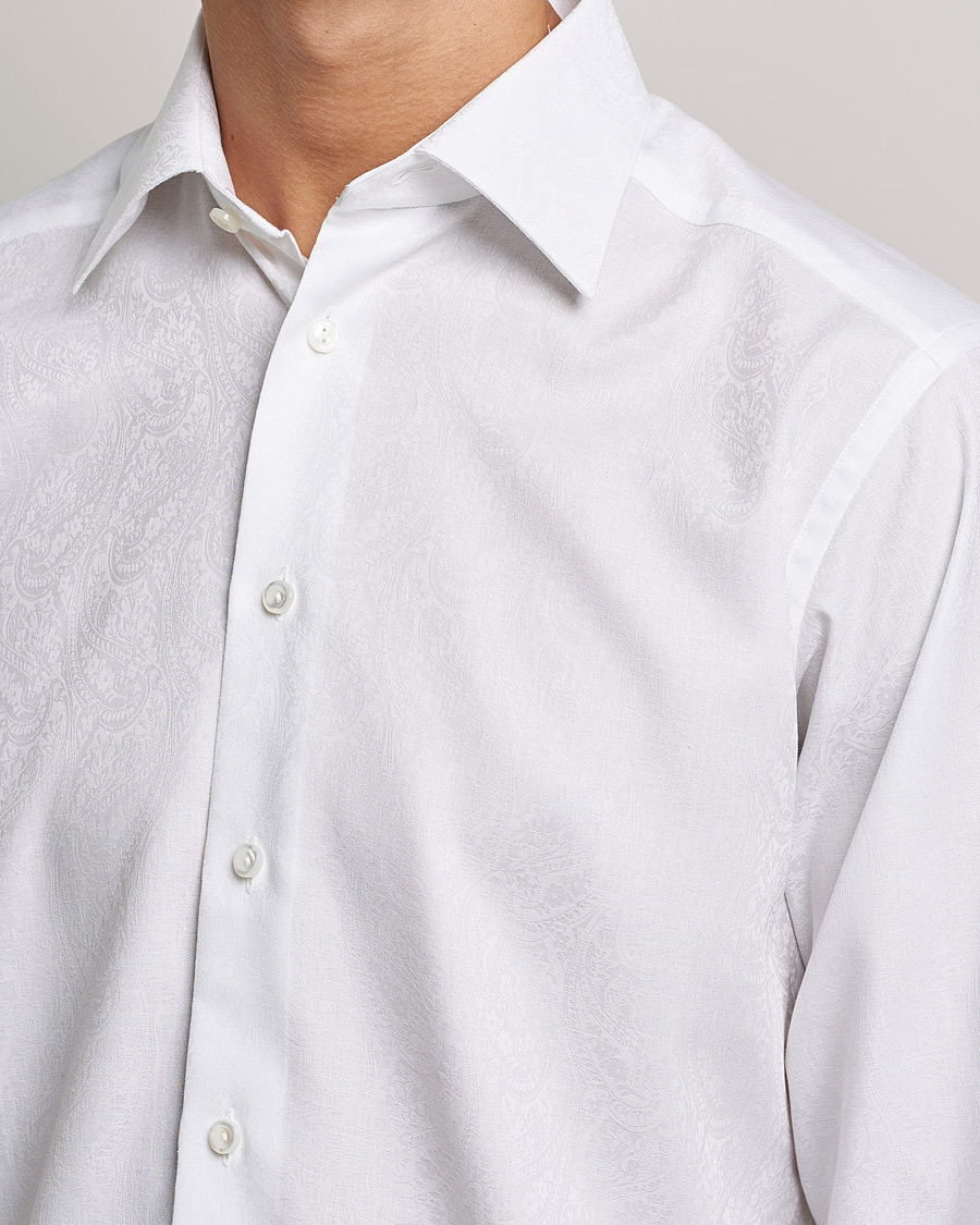 Men | Shirts | Eton | Jaquard Paisley Shirt White