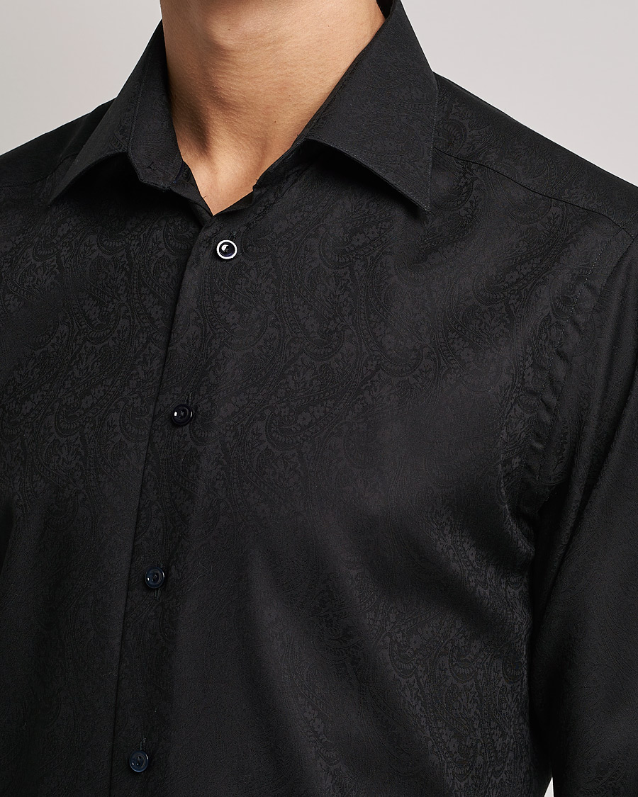 Men | Shirts | Eton | Jaquard Paisley Shirt Black