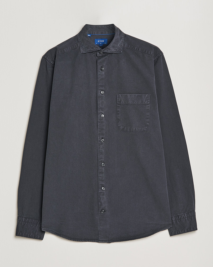 Men |  | Eton | Recycled Cotton Denim Shirt Black