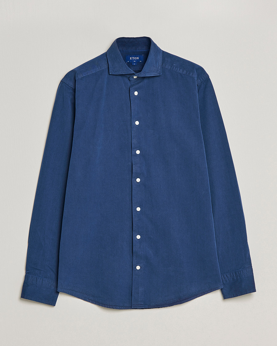 Men |  | Eton | Recycled Cotton Denim Shirt Blue