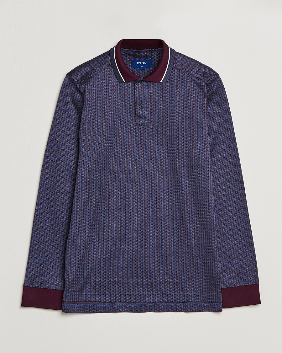 Men | Sweaters & Knitwear | Eton | Jacuard Polo Shirt Red