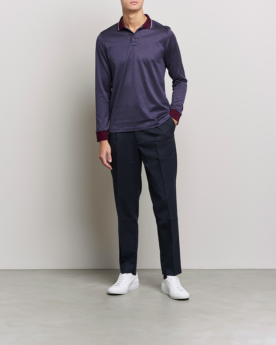 Men | Sweaters & Knitwear | Eton | Jacuard Polo Shirt Red