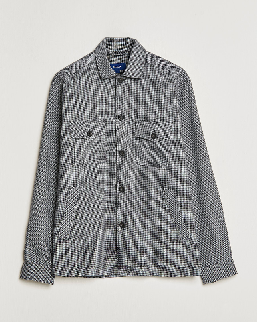 Men | Shirts | Eton | Wool Cashmere Overshirt Black