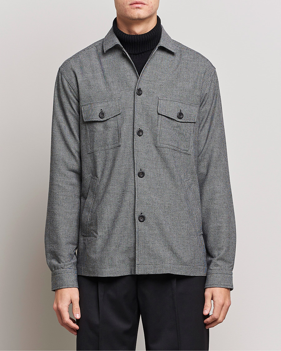 Men | Shirts | Eton | Wool Cashmere Overshirt Black