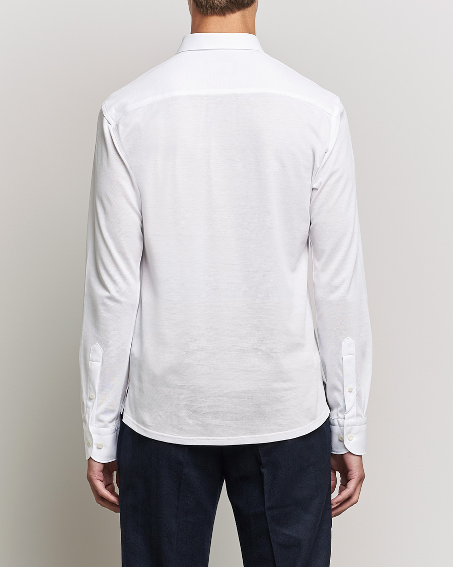 Men | Sweaters & Knitwear | Eton | Slim Fit Cotton Piqué Popover Shirt White