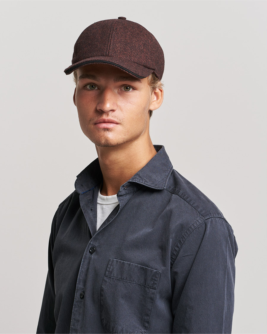 Men | Hats & Caps | Eton | Wool Baseboll Cap Dark Red