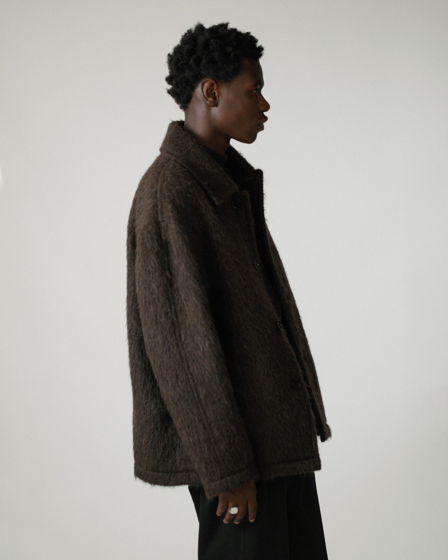 Men | Coats & Jackets | Filippa K | Seattle Hairy Coat Dark Brown