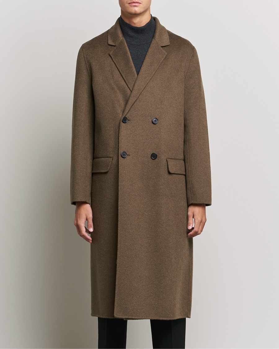 Filippa K Athens Wool Cashmere Coat Olive Melange at