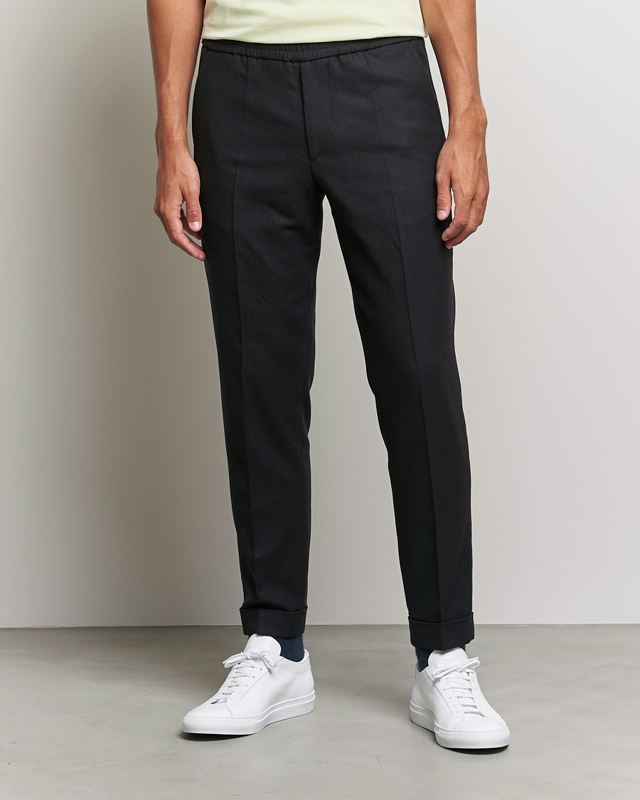 Calvin Klein Black Wool Flannel Trousers K10K101330  Stuarts London