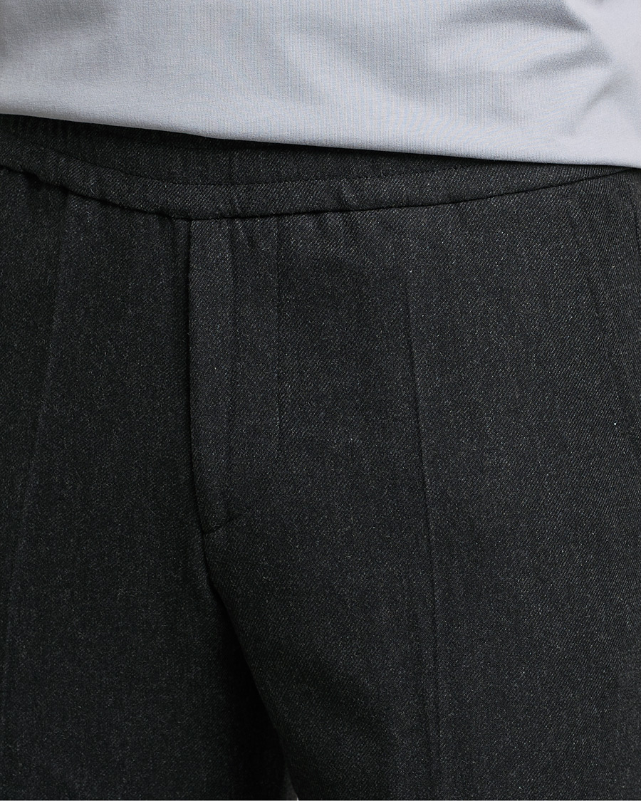 Men | Trousers | Filippa K | Terry Flannel Trousers Dark Grey Mel