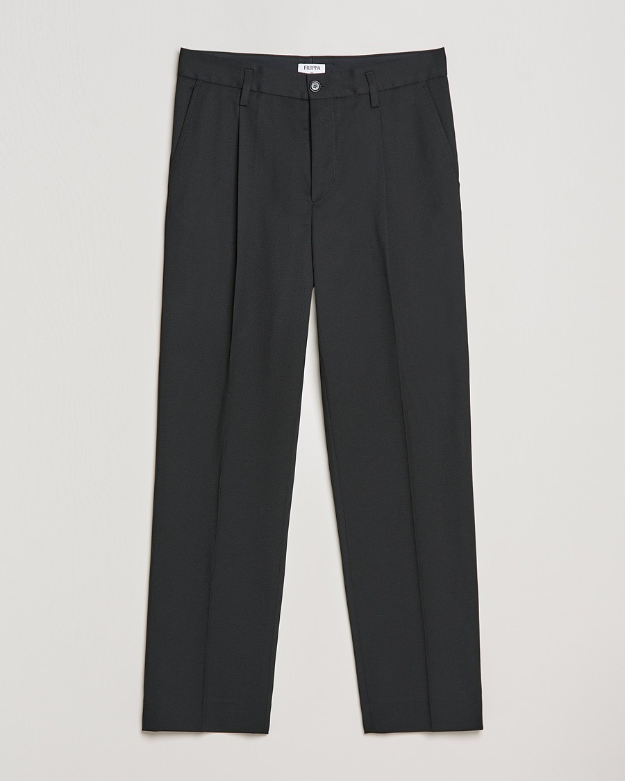 Men | Trousers | Filippa K | Samson Wool Trouser Black