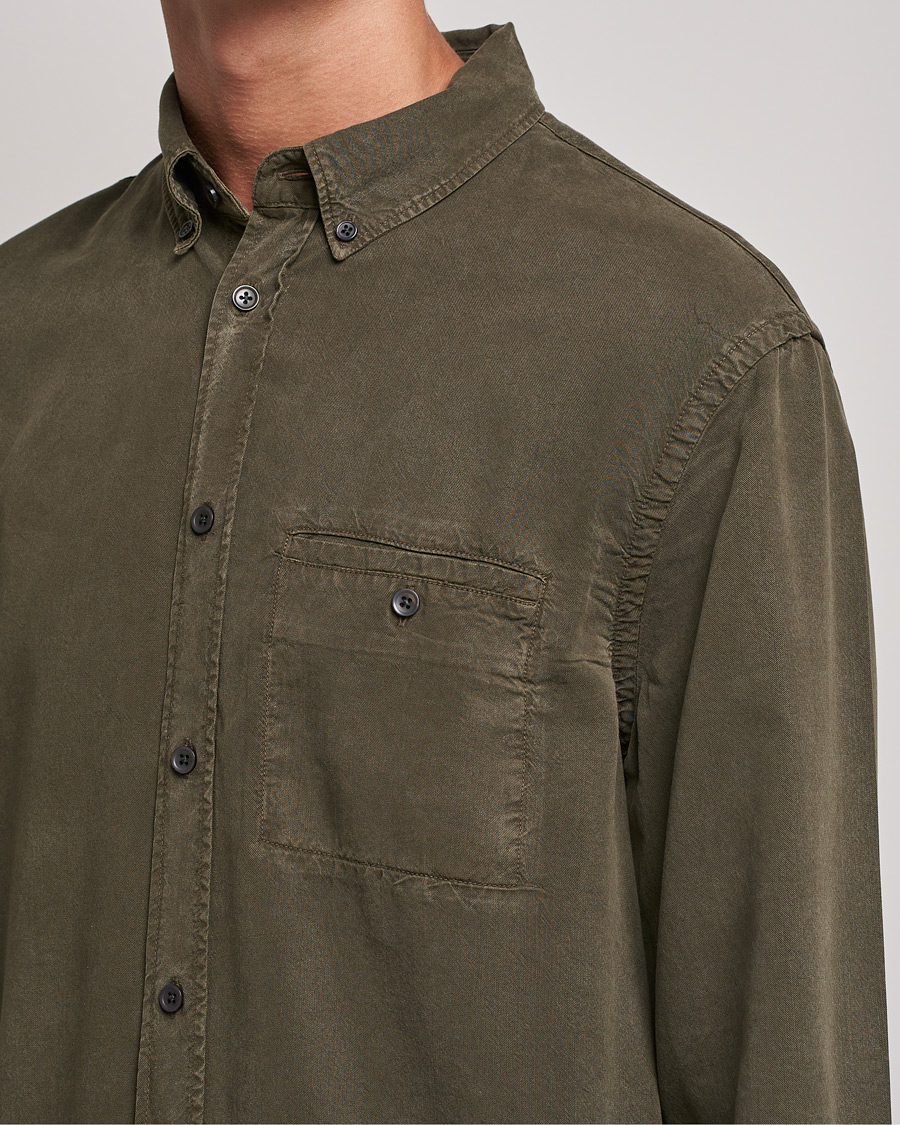 Men | Shirts | Filippa K | Zachary Tencel Shirt Dark Forest Green