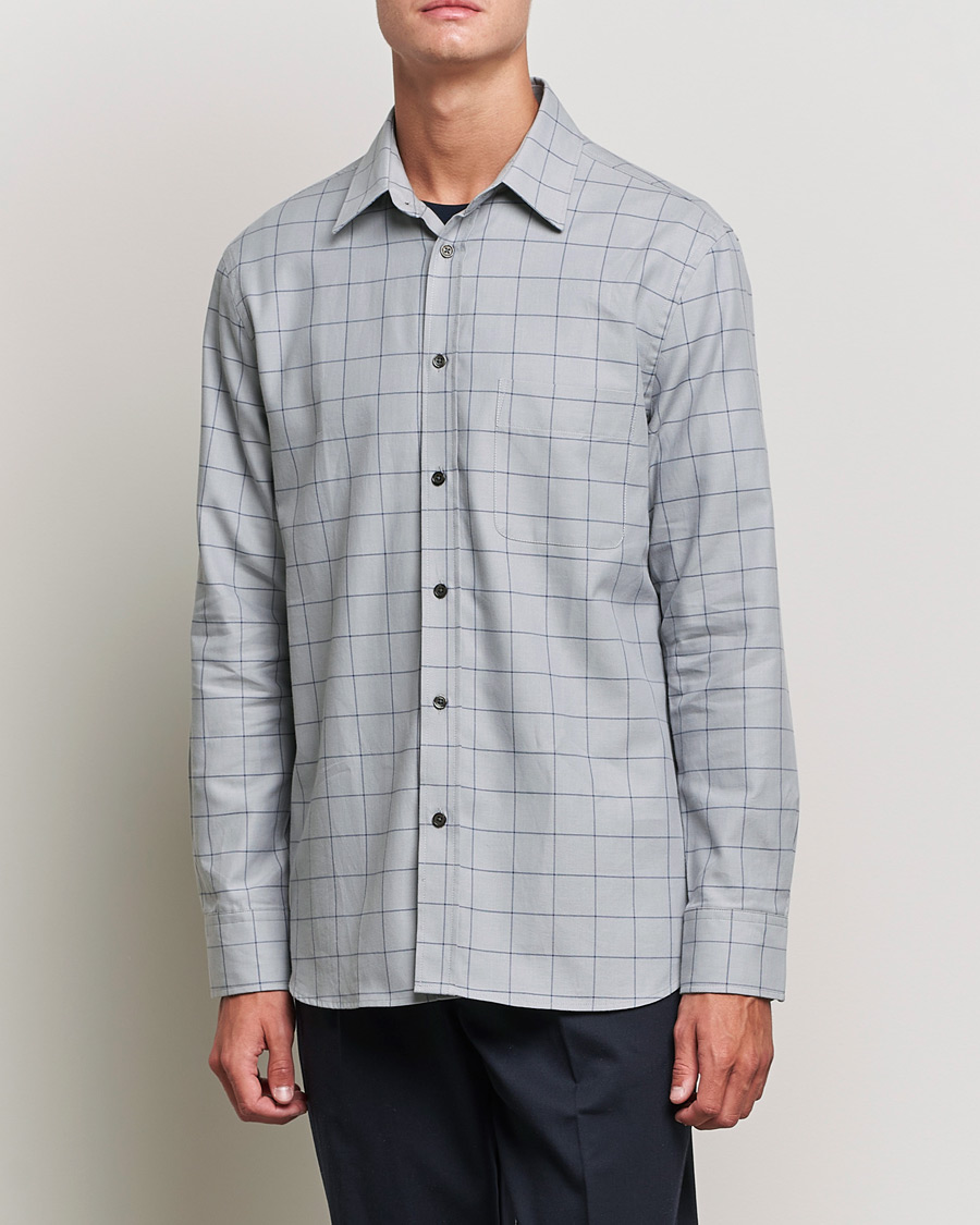 Men | Shirts | Filippa K | Rob Checked Shirt Light Grey