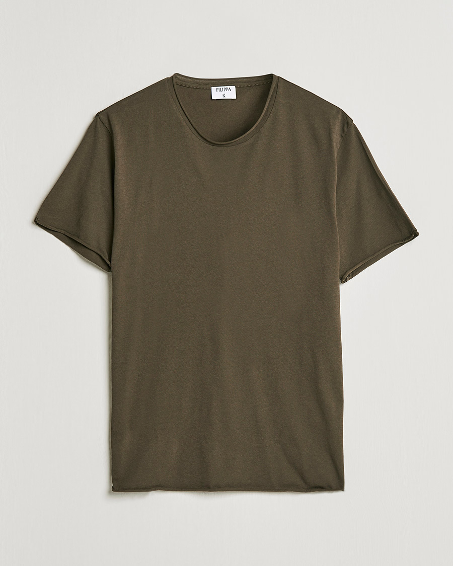 Men | Filippa K | Filippa K | Roll Neck T-Shirt Dark Forest Green