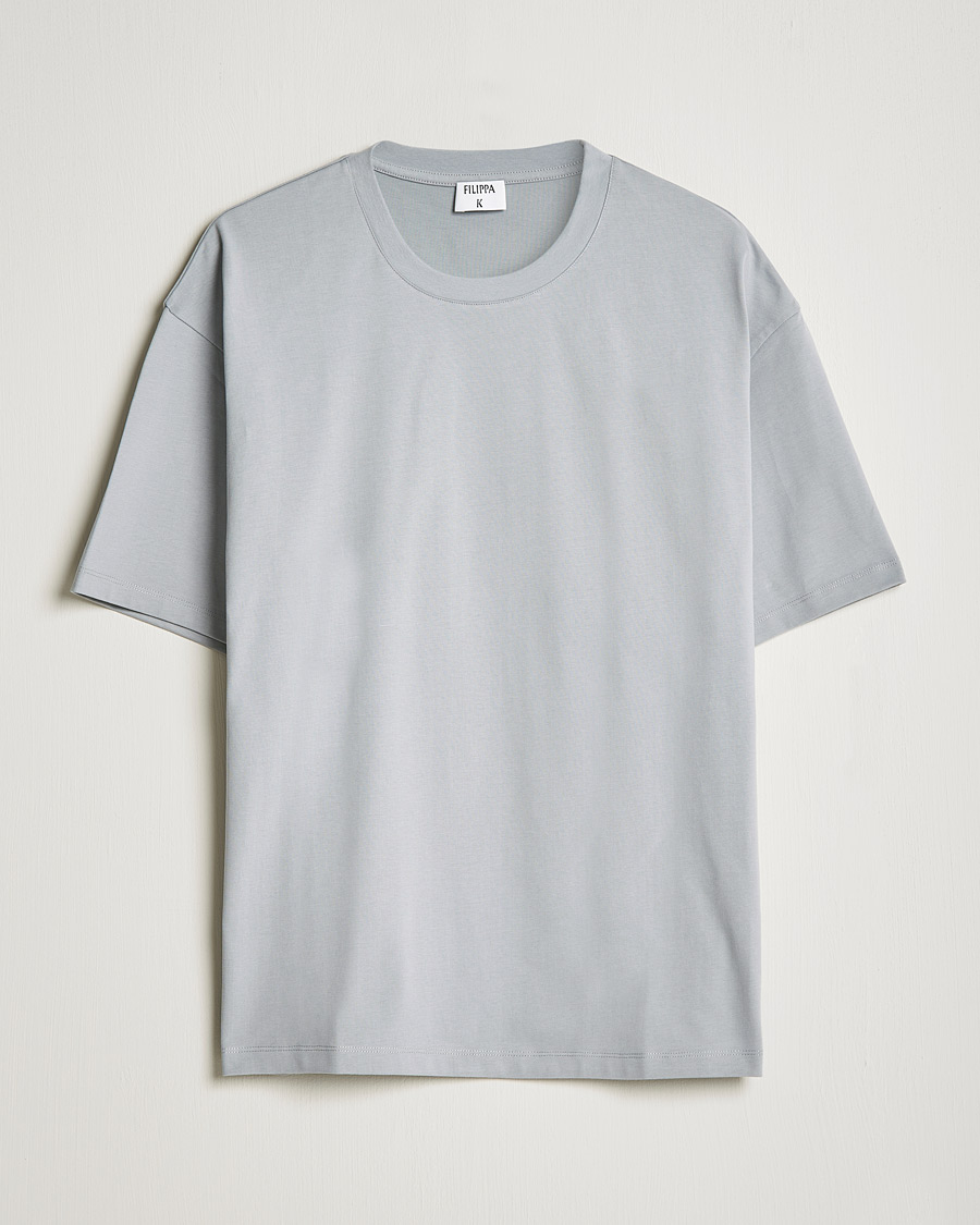 Men | T-Shirts | Filippa K | Brushed Cotton Tee Fog Blue