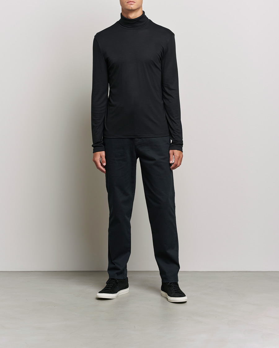 Men | Sweaters & Knitwear | Filippa K | Jesper Tencel TurtleNneck Black