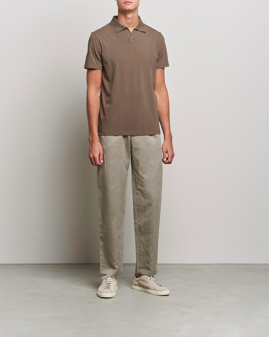 Men | Polo Shirts | Filippa K | Lycra Polo T-shirt Mole Grey