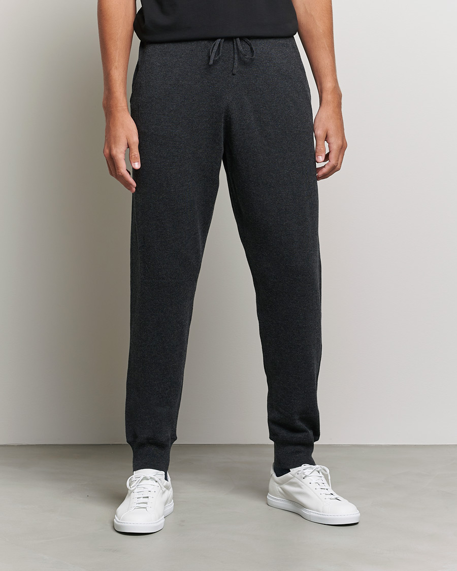 Men | Sweatpants | Filippa K | Hall Cotton Wool Trouser Antracite Melange