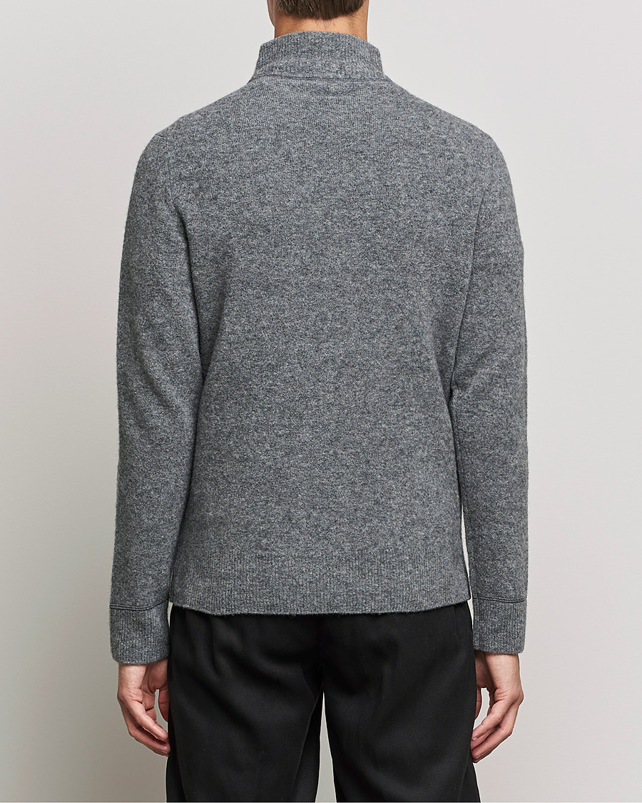 Men | Sweaters & Knitwear | Filippa K | Andrew Yak Zip Sweater Mid Grey Melange