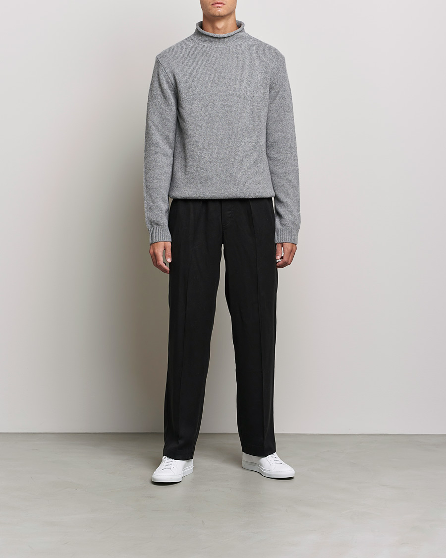Men | Sweaters & Knitwear | Filippa K | Milo Wool Cashmere Sweater Mid Grey Melange