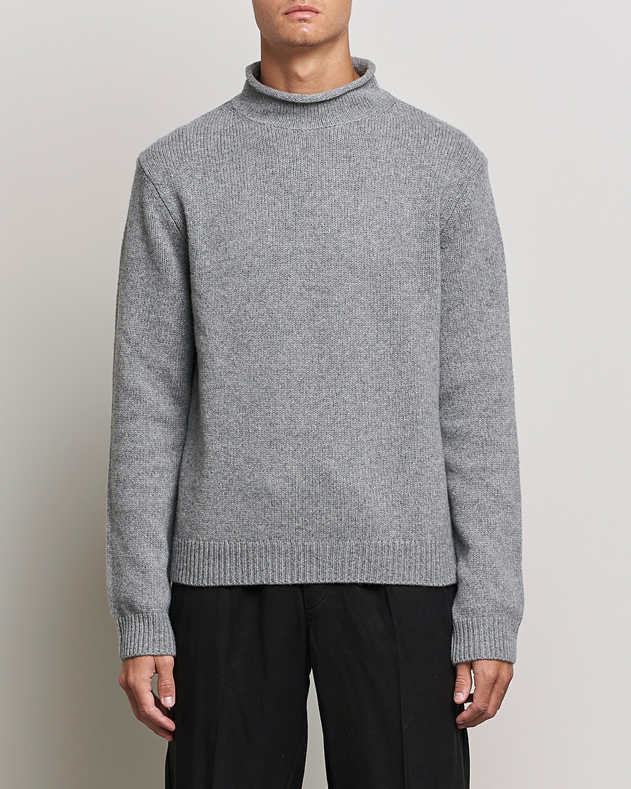 Men |  | Filippa K | Milo Wool Cashmere Sweater Mid Grey Melange