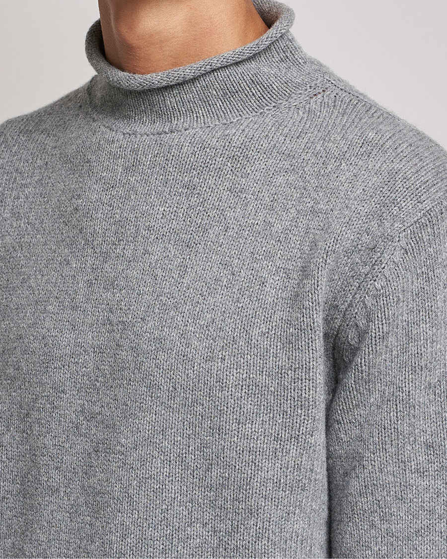 Men | Sweaters & Knitwear | Filippa K | Milo Wool Cashmere Sweater Mid Grey Melange