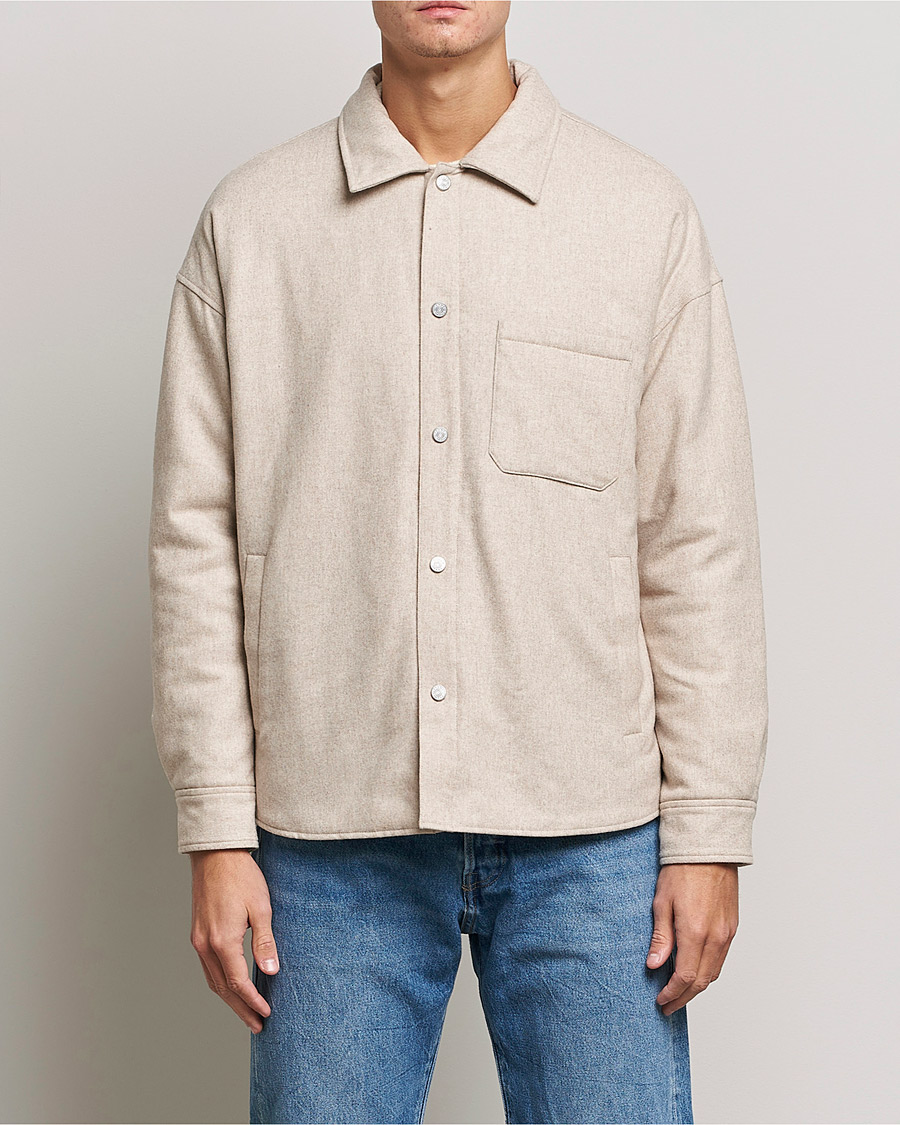 Men |  | FRAME | Warm Textured Wool/Cashmere Overshirt Deep Fog
