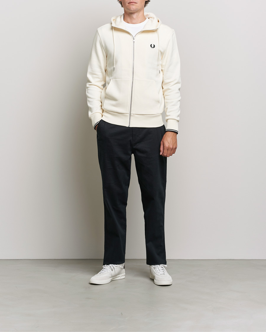 Men | Sweaters & Knitwear | Fred Perry | Hooded Zip Sweatshirt Ecru