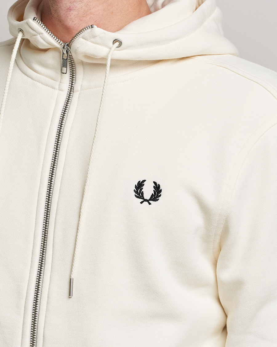 Men | Sweaters & Knitwear | Fred Perry | Hooded Zip Sweatshirt Ecru