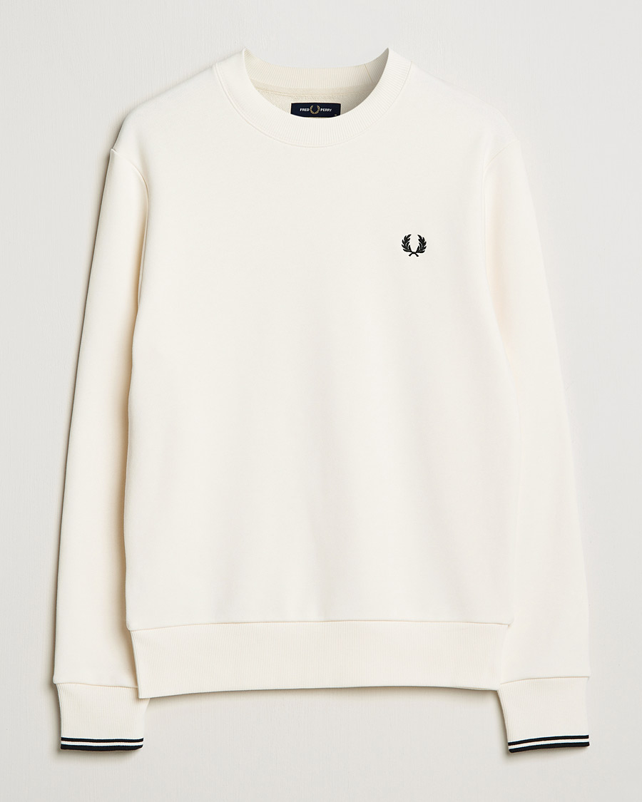 Men | Sweaters & Knitwear | Fred Perry | Crew Neck Sweatshirt Ecru