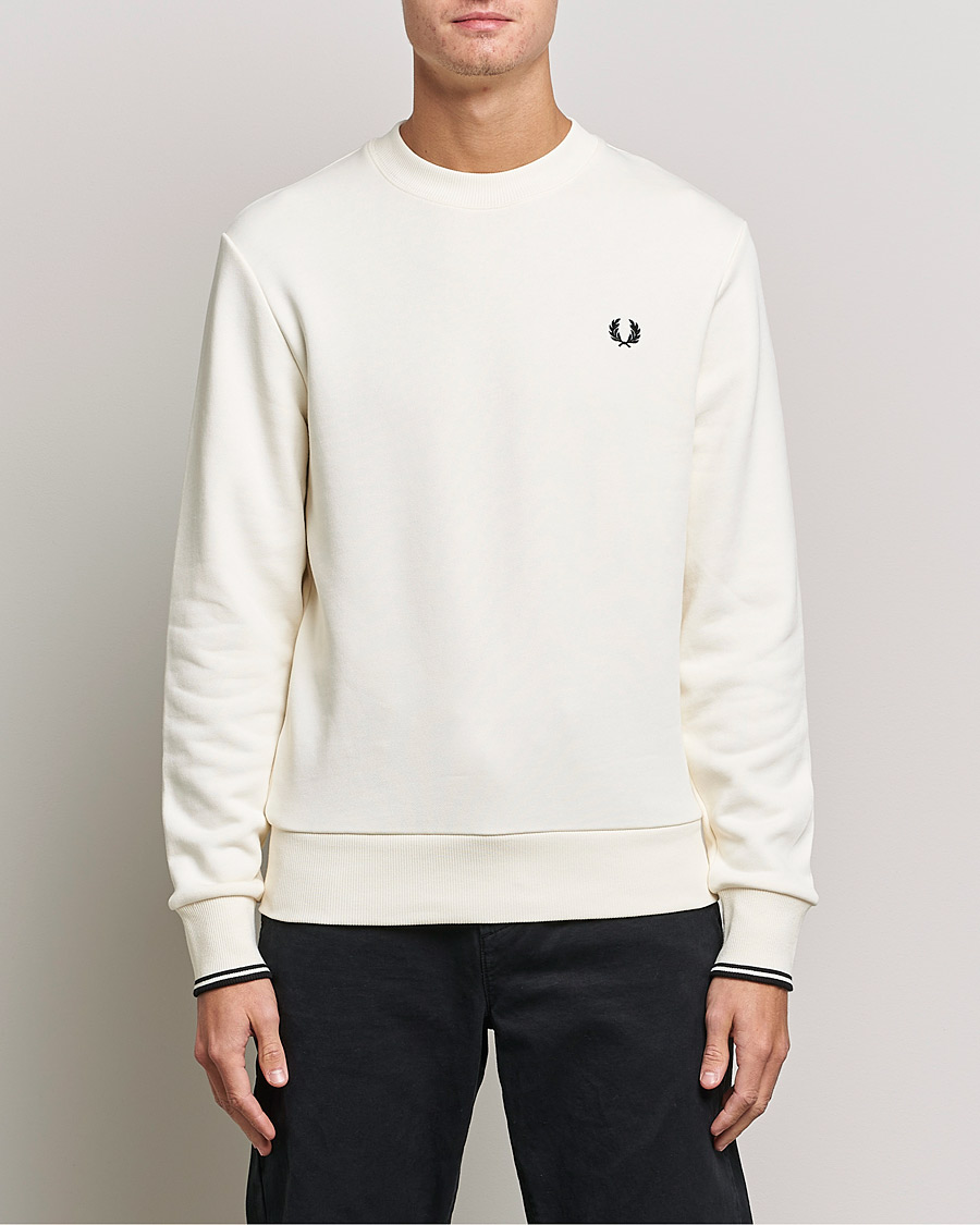 Men | Sweaters & Knitwear | Fred Perry | Crew Neck Sweatshirt Ecru